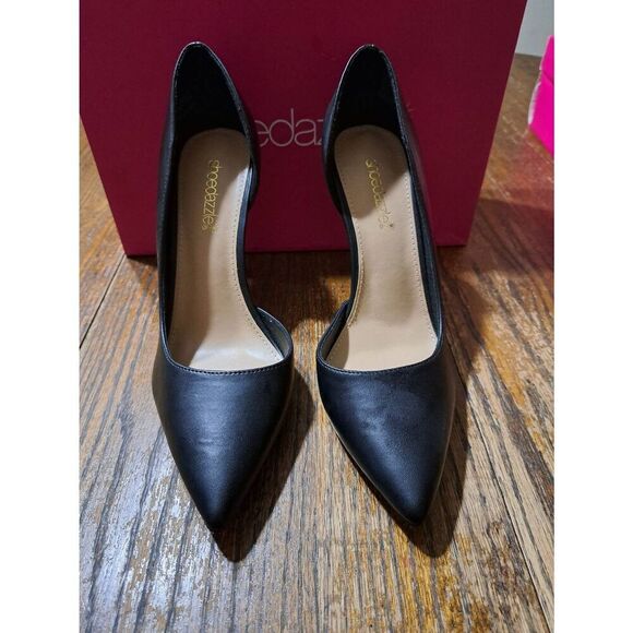 New 9 Shoe Dazzle Black AnnaKay Stiletto Pump High Heel Dress Shoes - Picture 2 of 6